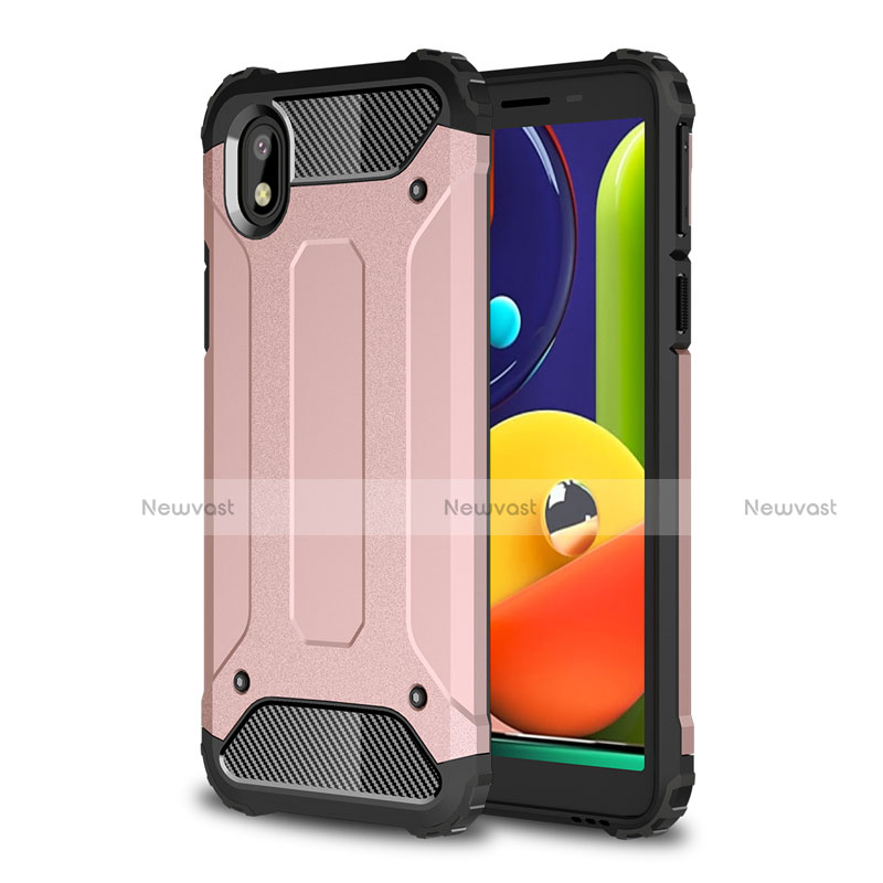 Silicone Matte Finish and Plastic Back Cover Case for Samsung Galaxy A01 Core