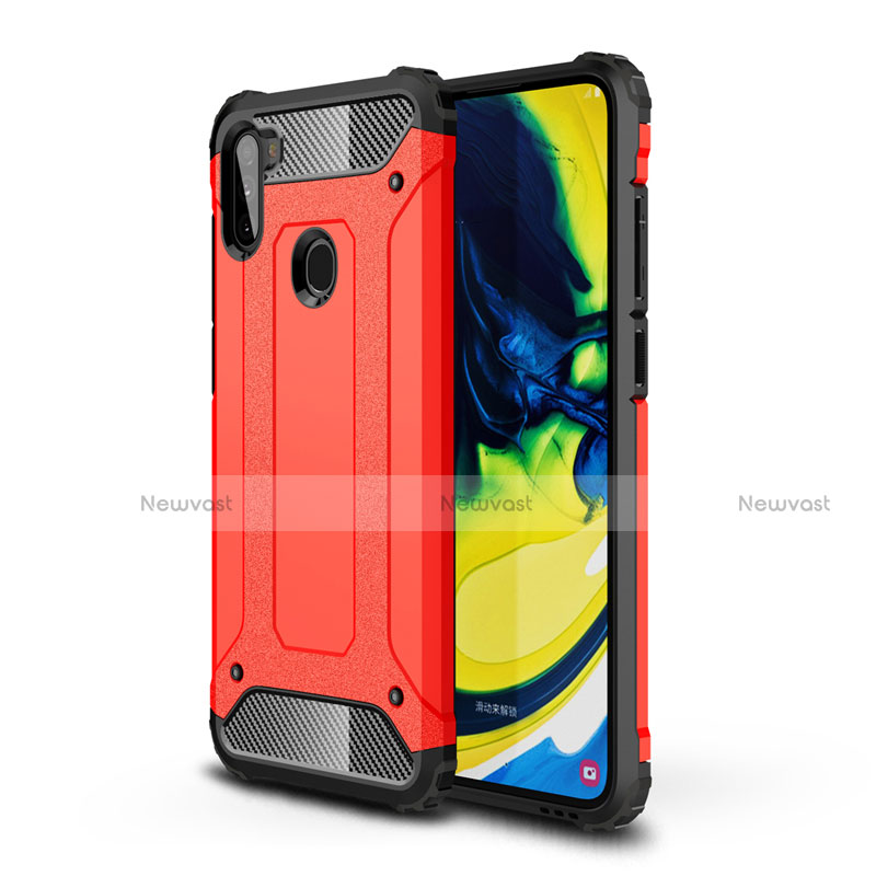 Silicone Matte Finish and Plastic Back Cover Case for Samsung Galaxy A11