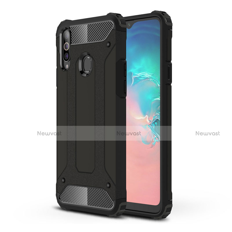 Silicone Matte Finish and Plastic Back Cover Case for Samsung Galaxy A20s