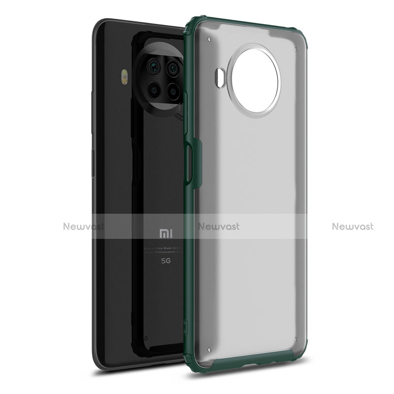 Silicone Matte Finish and Plastic Back Cover Case for Xiaomi Mi 10i 5G Green