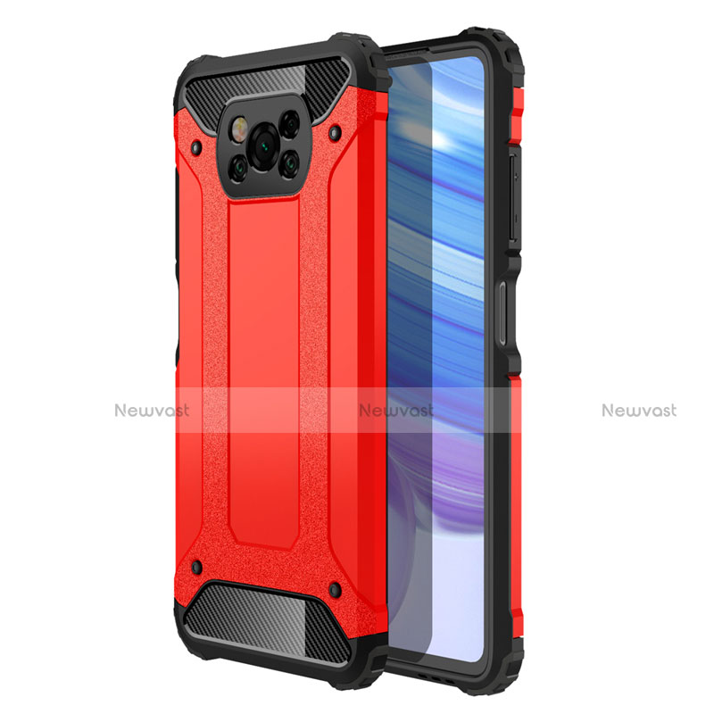 Silicone Matte Finish and Plastic Back Cover Case for Xiaomi Poco X3