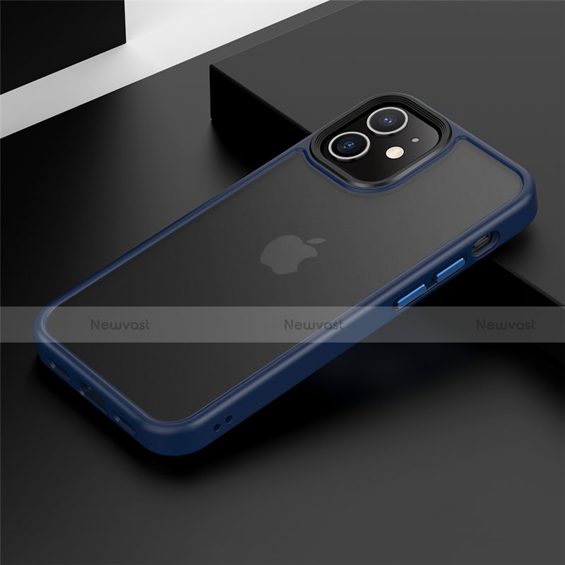 Silicone Matte Finish and Plastic Back Cover Case N01 for Apple iPhone 12