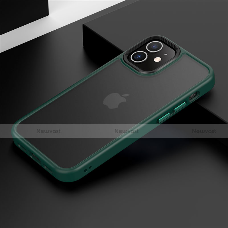 Silicone Matte Finish and Plastic Back Cover Case N01 for Apple iPhone 12