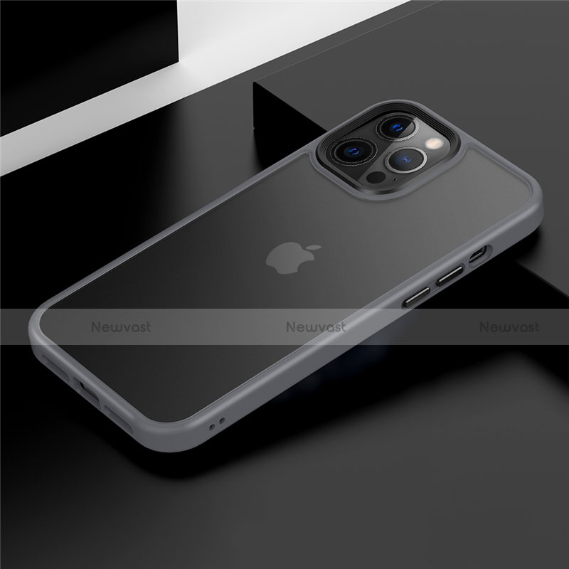 Silicone Matte Finish and Plastic Back Cover Case N01 for Apple iPhone 12 Pro Max