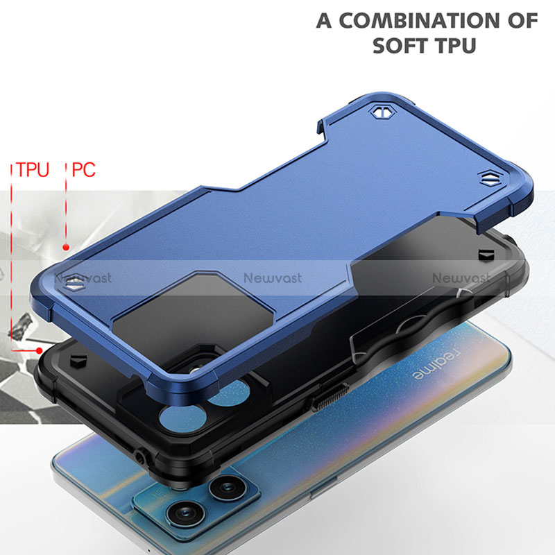 Silicone Matte Finish and Plastic Back Cover Case QW1 for Realme 9 4G