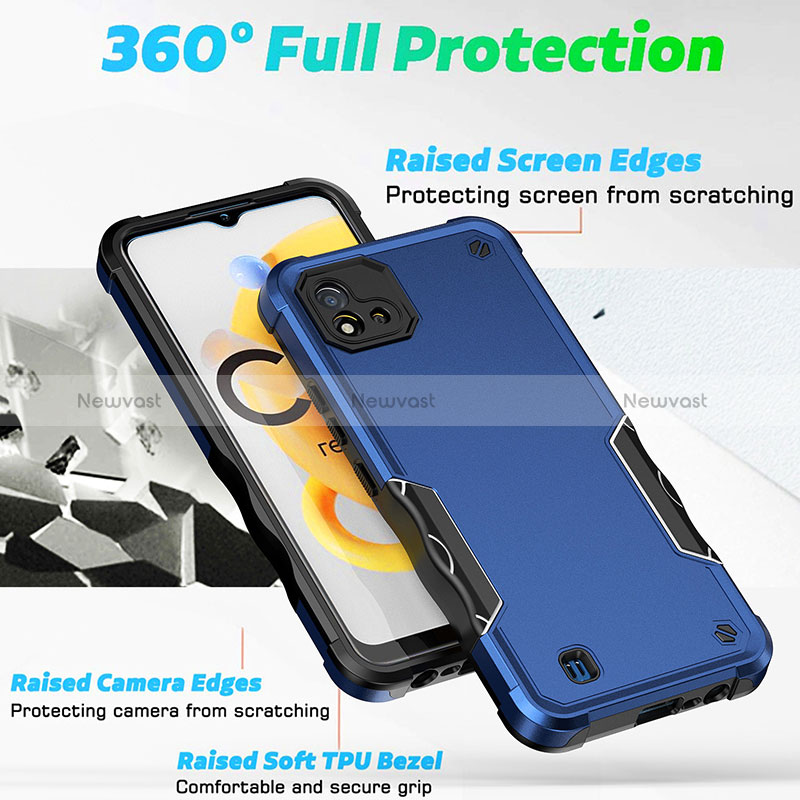 Silicone Matte Finish and Plastic Back Cover Case QW1 for Realme C20