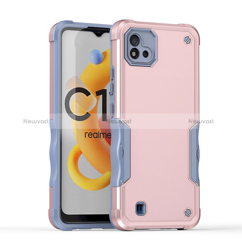 Silicone Matte Finish and Plastic Back Cover Case QW1 for Realme C20