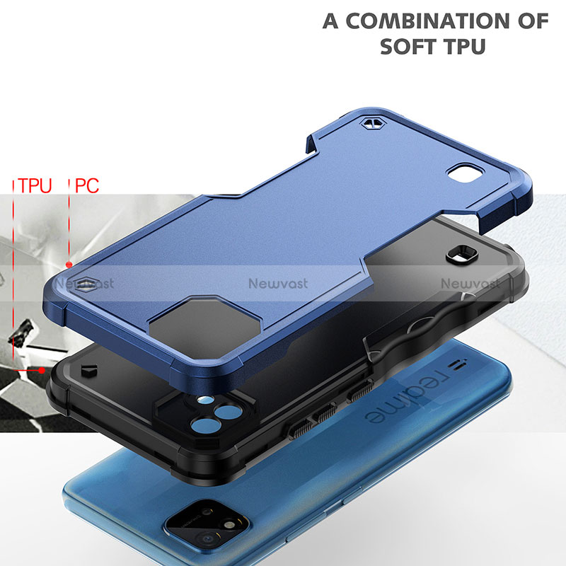 Silicone Matte Finish and Plastic Back Cover Case QW1 for Realme C20A