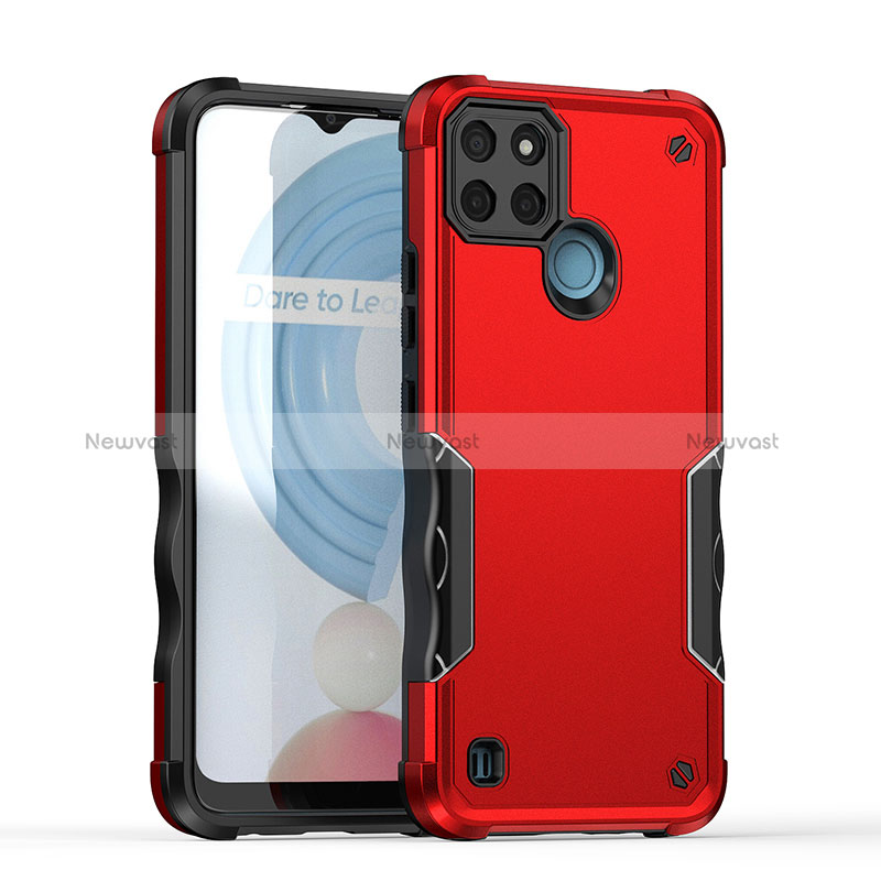 Silicone Matte Finish and Plastic Back Cover Case QW1 for Realme C25Y