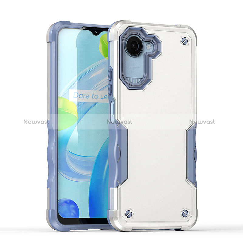 Silicone Matte Finish and Plastic Back Cover Case QW1 for Realme C30