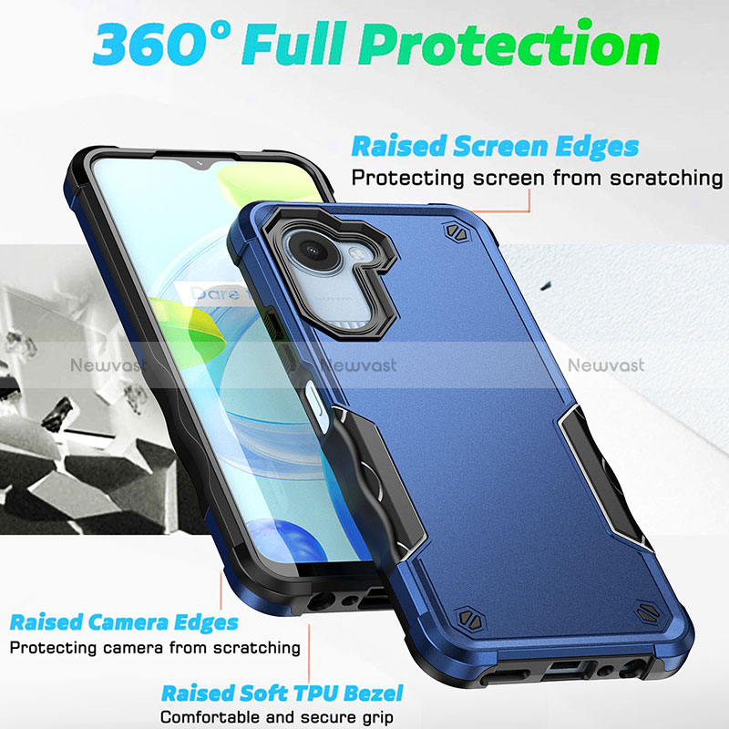 Silicone Matte Finish and Plastic Back Cover Case QW1 for Realme Narzo 50i Prime