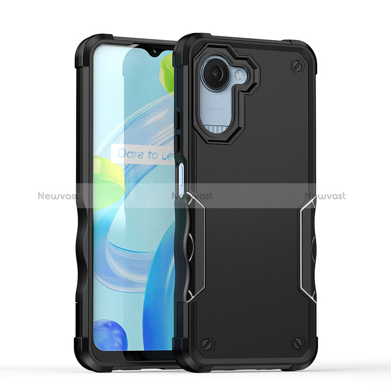 Silicone Matte Finish and Plastic Back Cover Case QW1 for Realme Narzo 50i Prime