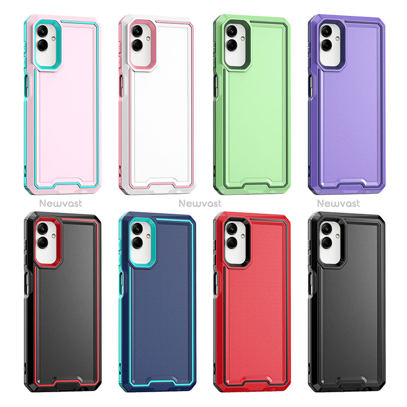 Silicone Matte Finish and Plastic Back Cover Case QW1 for Samsung Galaxy A04 4G