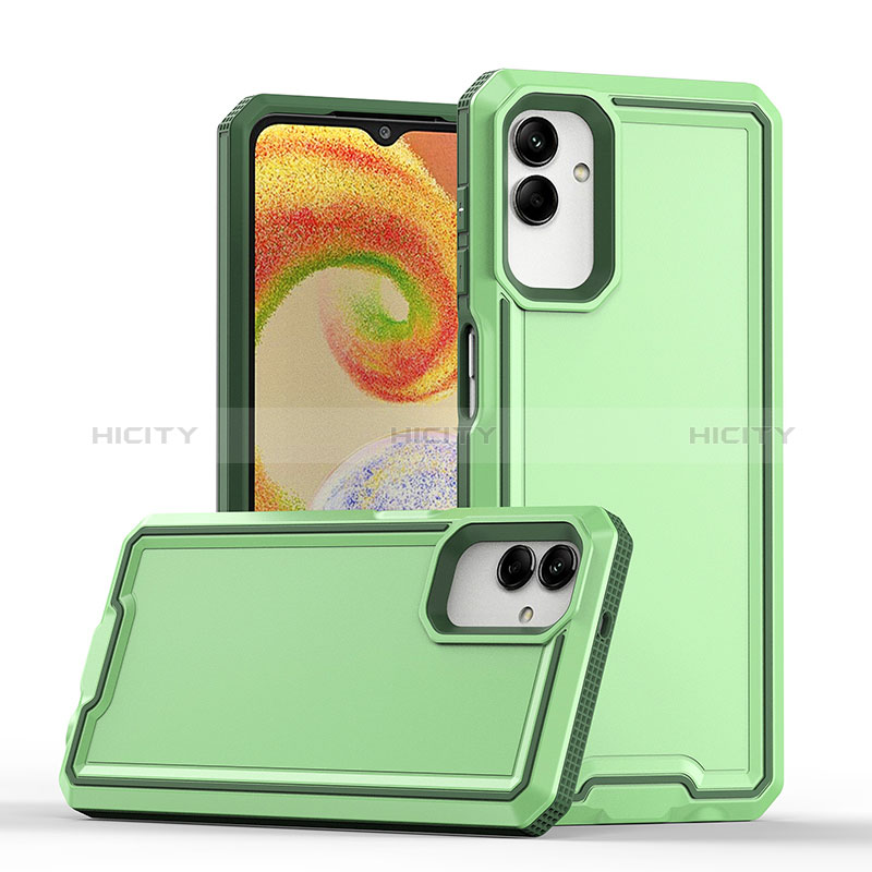 Silicone Matte Finish and Plastic Back Cover Case QW1 for Samsung Galaxy A04E Green