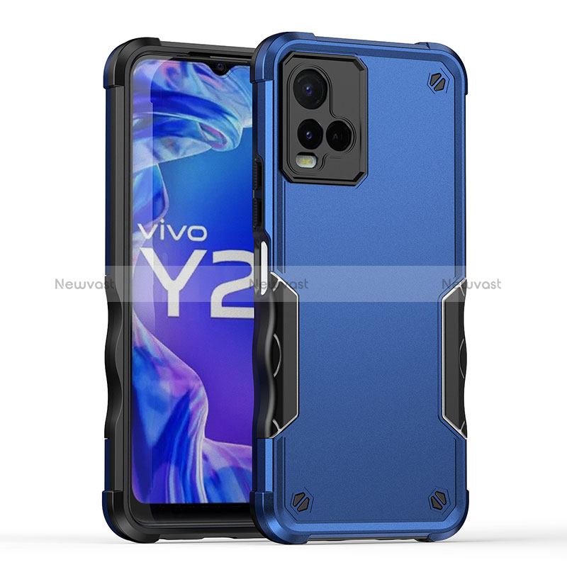 Silicone Matte Finish and Plastic Back Cover Case QW1 for Vivo Y21a