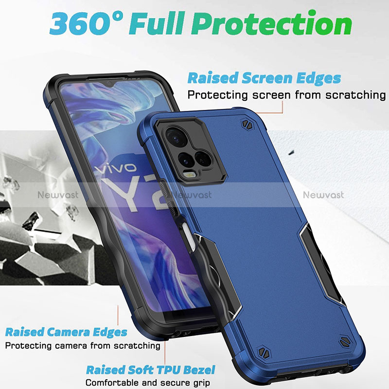 Silicone Matte Finish and Plastic Back Cover Case QW1 for Vivo Y21G