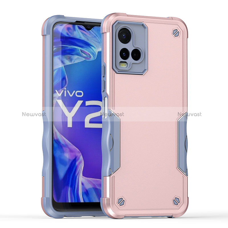 Silicone Matte Finish and Plastic Back Cover Case QW1 for Vivo Y21G