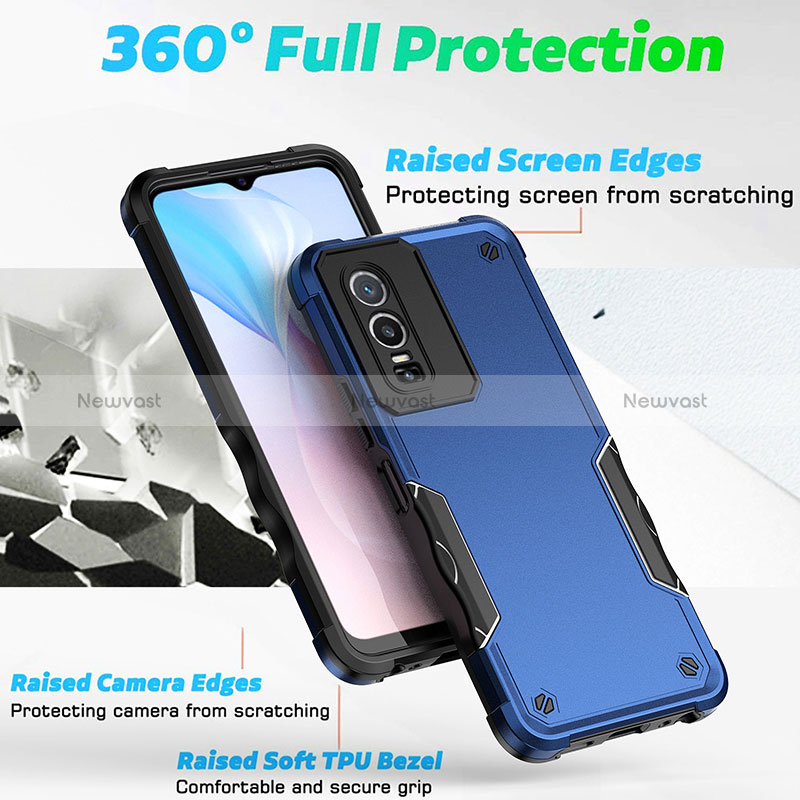 Silicone Matte Finish and Plastic Back Cover Case QW1 for Vivo Y76 5G