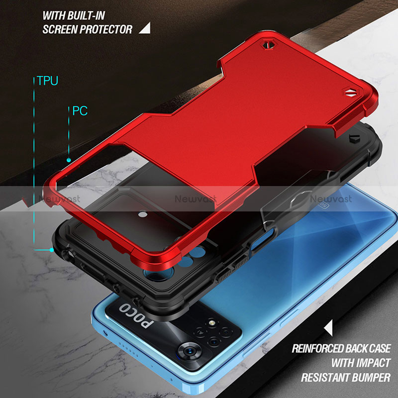 Silicone Matte Finish and Plastic Back Cover Case QW1 for Xiaomi Poco X4 Pro 5G