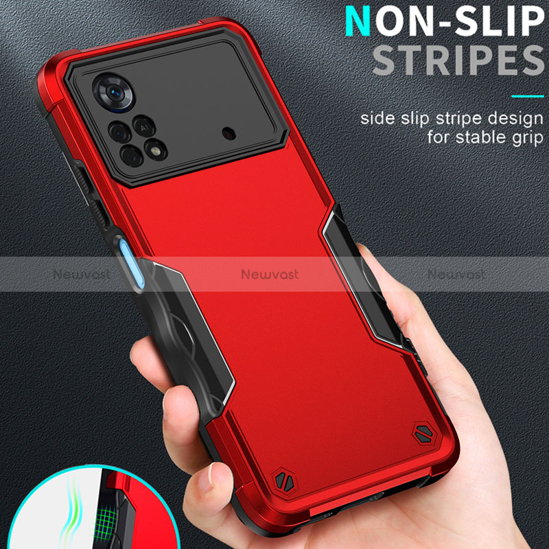 Silicone Matte Finish and Plastic Back Cover Case QW1 for Xiaomi Poco X4 Pro 5G