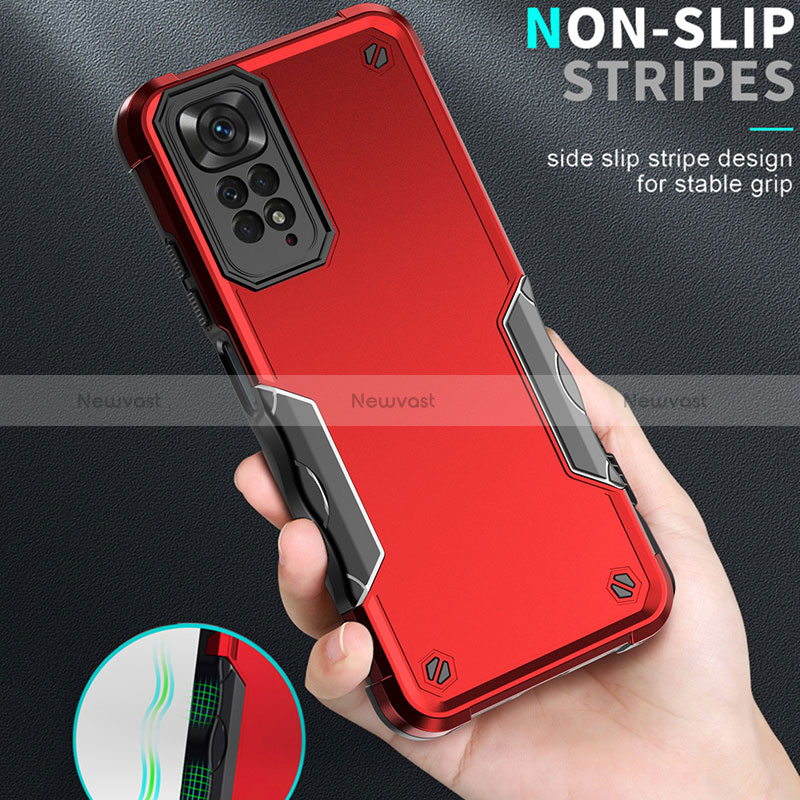 Silicone Matte Finish and Plastic Back Cover Case QW1 for Xiaomi Redmi Note 11 4G (2022)