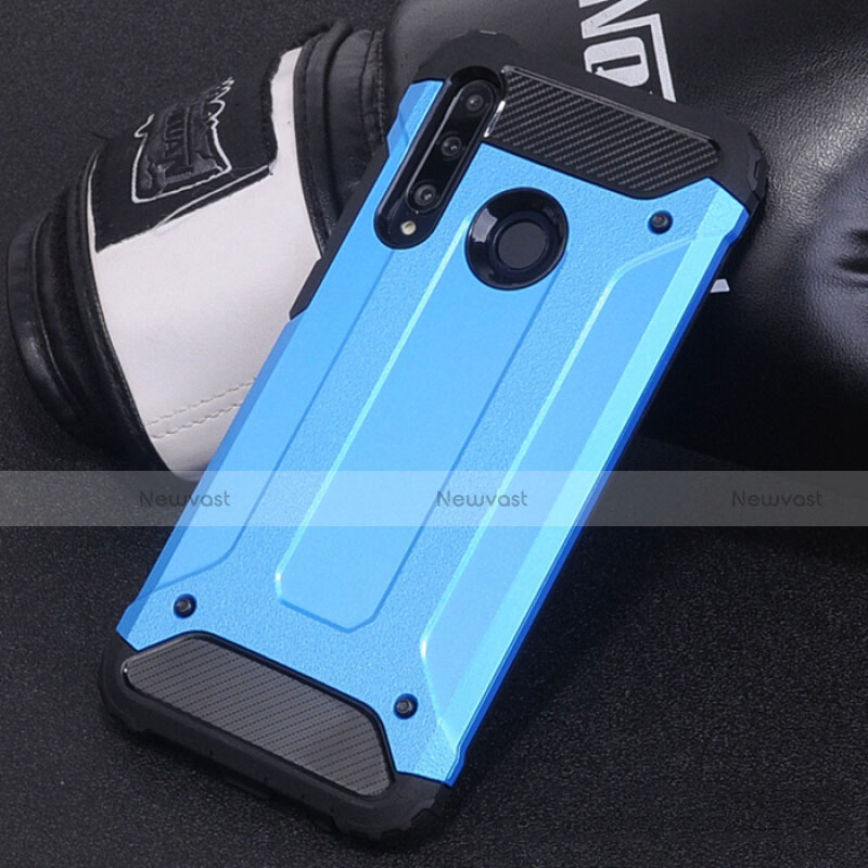 Silicone Matte Finish and Plastic Back Cover Case R01 for Huawei Honor 10i Sky Blue