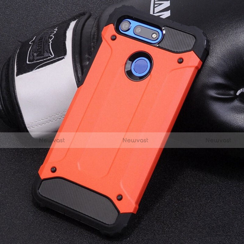 Silicone Matte Finish and Plastic Back Cover Case R01 for Huawei Honor V20 Red