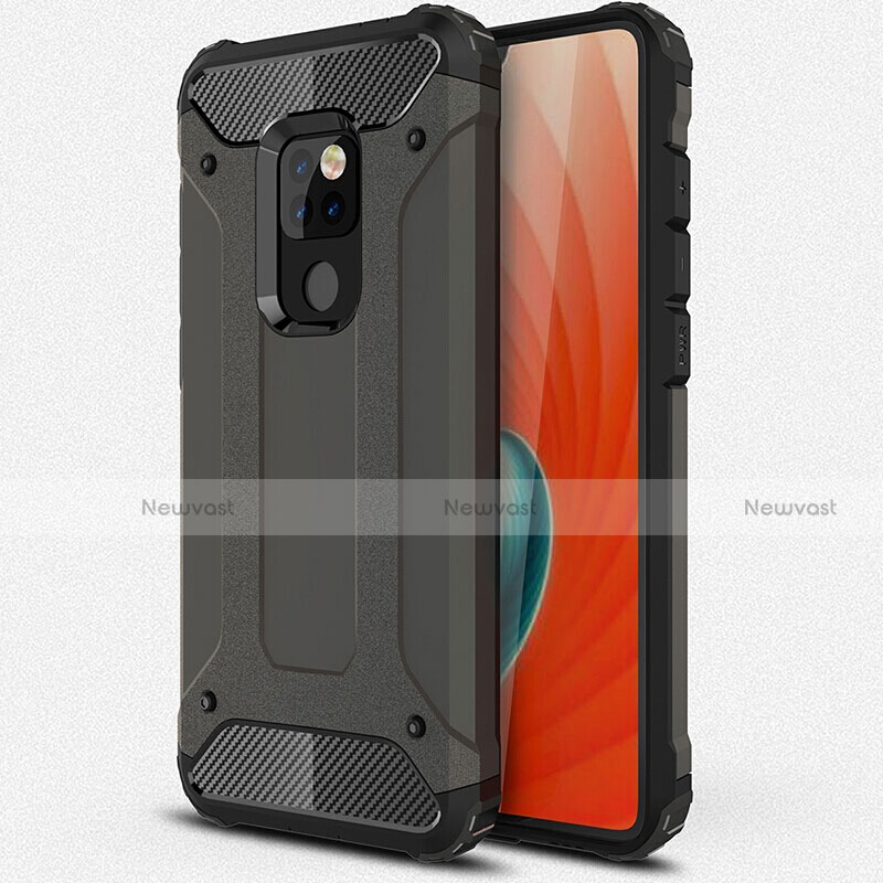 Silicone Matte Finish and Plastic Back Cover Case R01 for Huawei Mate 20 X 5G Dark Gray