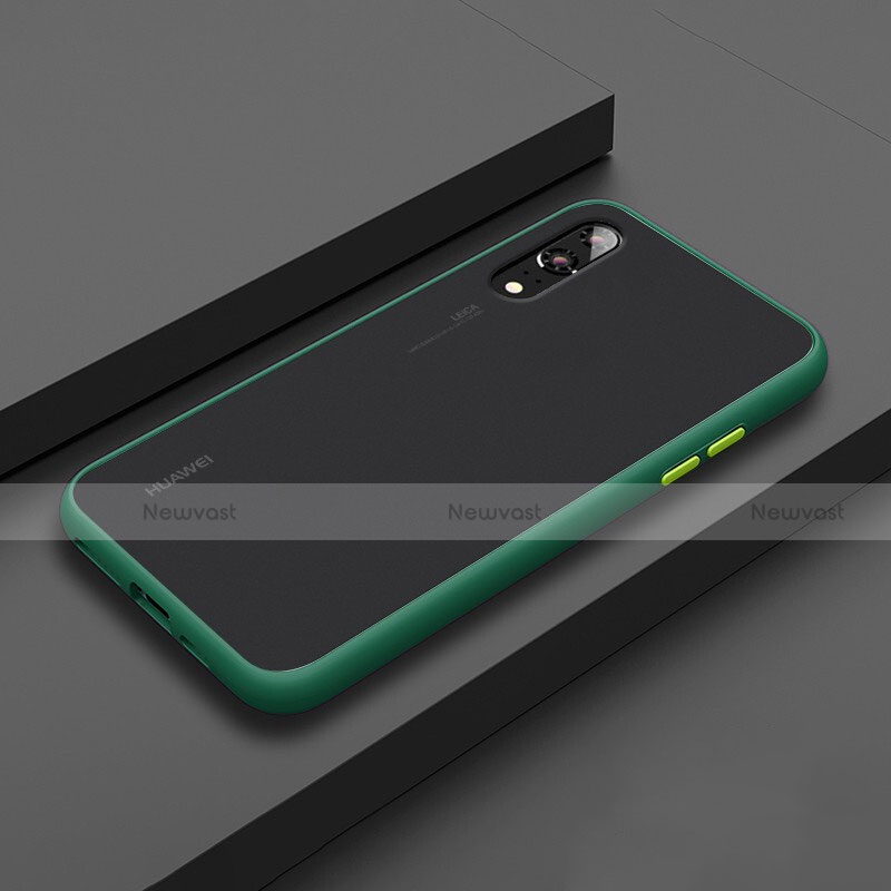 Silicone Matte Finish and Plastic Back Cover Case R01 for Huawei P20