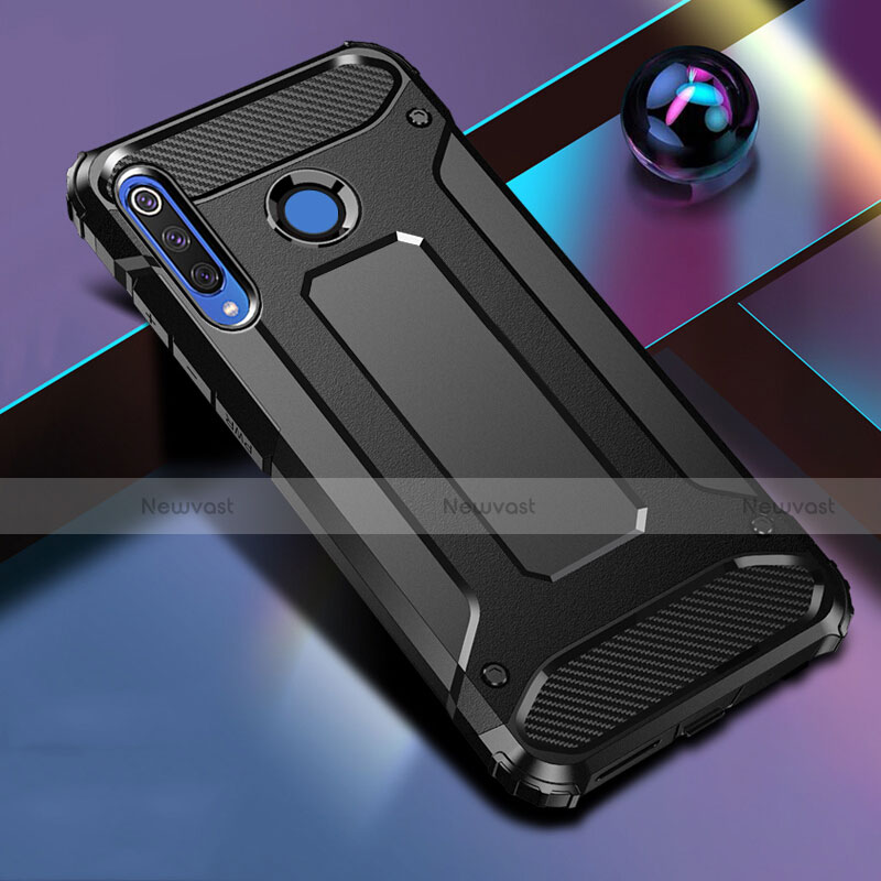 Silicone Matte Finish and Plastic Back Cover Case R01 for Huawei P30 Lite Black