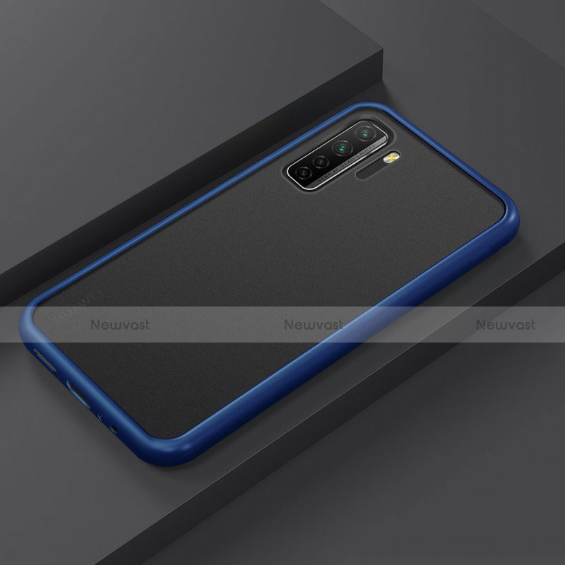 Silicone Matte Finish and Plastic Back Cover Case R01 for Huawei P40 Lite 5G Blue