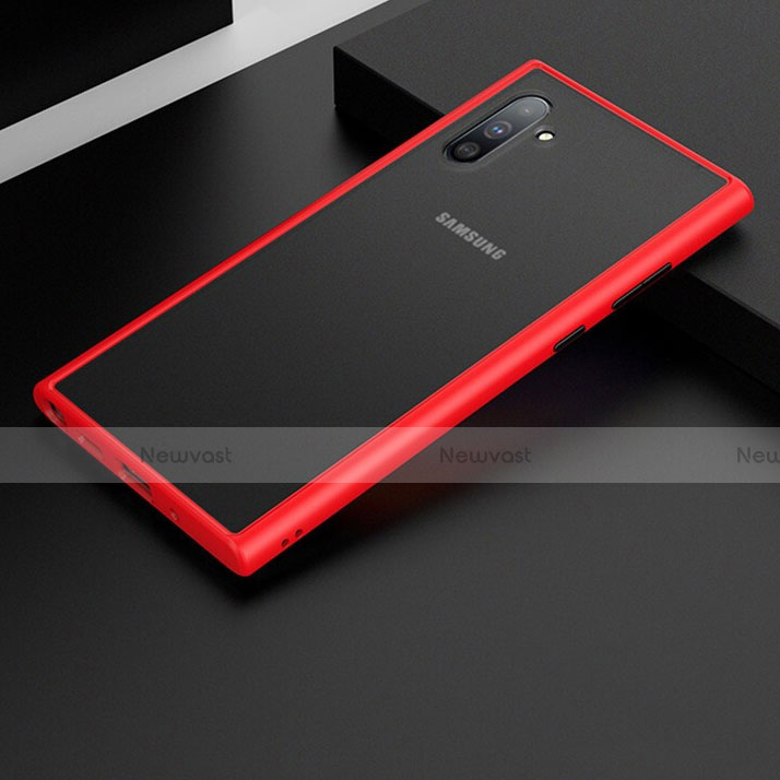 Silicone Matte Finish and Plastic Back Cover Case R01 for Samsung Galaxy Note 10 Red