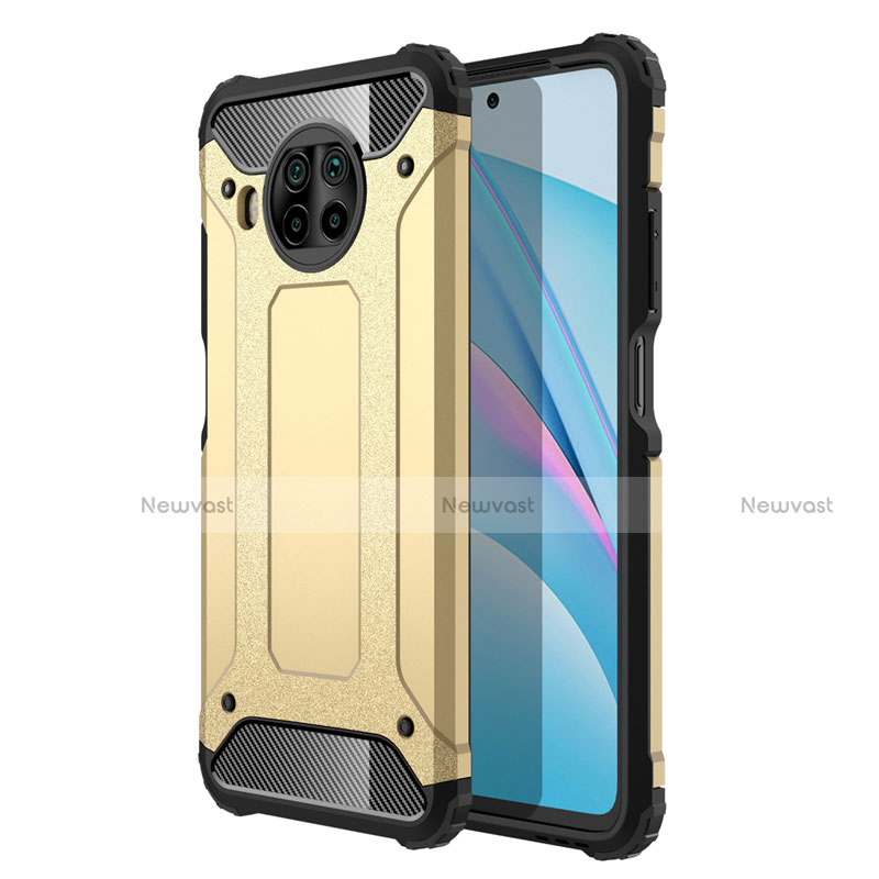 Silicone Matte Finish and Plastic Back Cover Case R01 for Xiaomi Mi 10T Lite 5G Gold