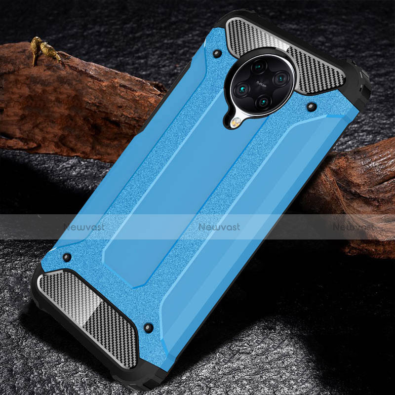 Silicone Matte Finish and Plastic Back Cover Case R01 for Xiaomi Redmi K30 Pro 5G Sky Blue