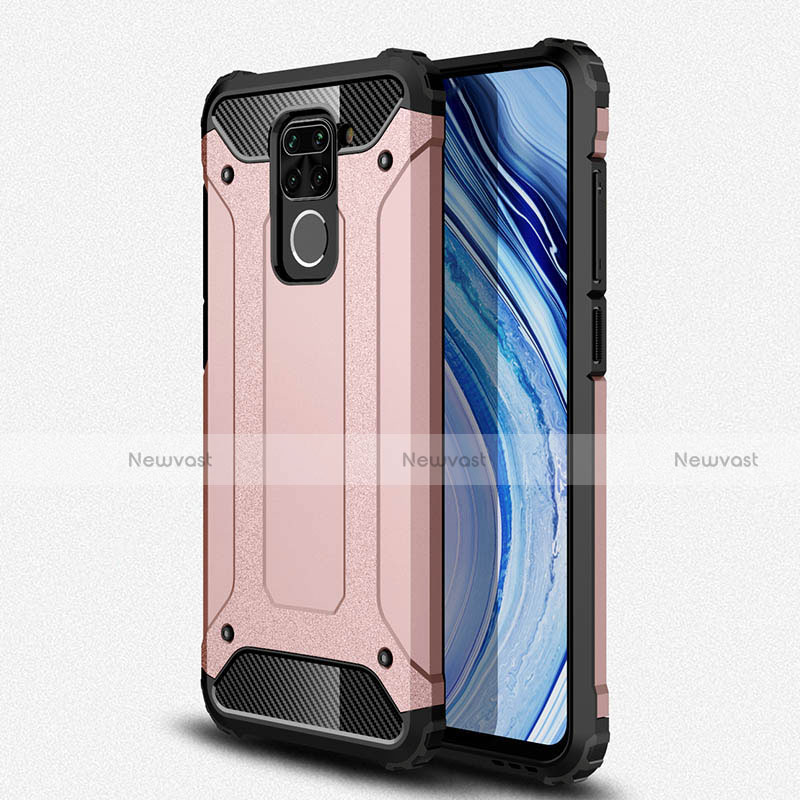 Silicone Matte Finish and Plastic Back Cover Case R01 for Xiaomi Redmi Note 9