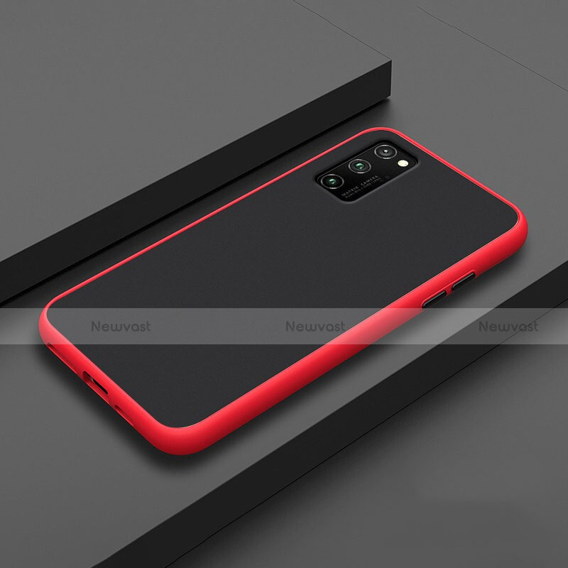 Silicone Matte Finish and Plastic Back Cover Case R02 for Huawei Honor V30 Pro 5G Red