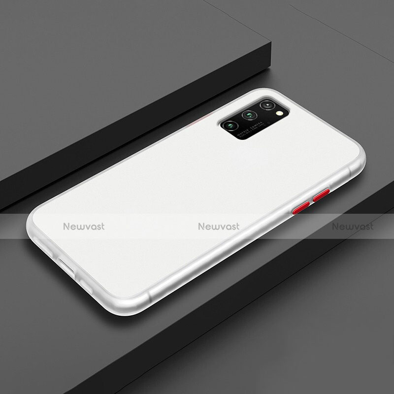 Silicone Matte Finish and Plastic Back Cover Case R02 for Huawei Honor View 30 Pro 5G White