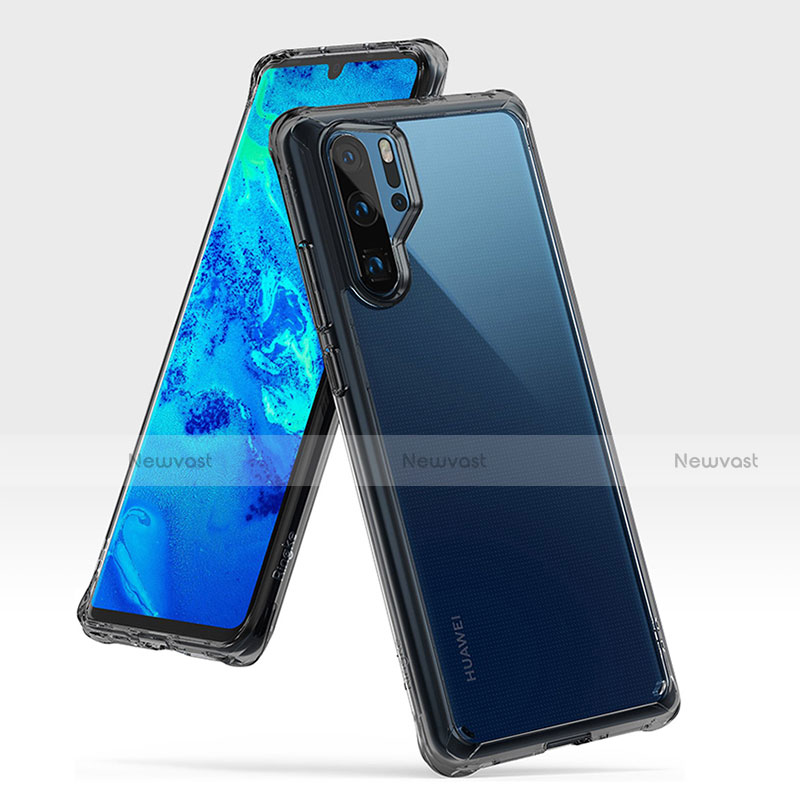 Silicone Matte Finish and Plastic Back Cover Case R02 for Huawei P30 Pro