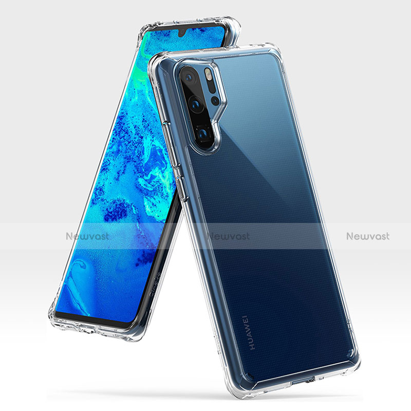 Silicone Matte Finish and Plastic Back Cover Case R02 for Huawei P30 Pro New Edition Clear