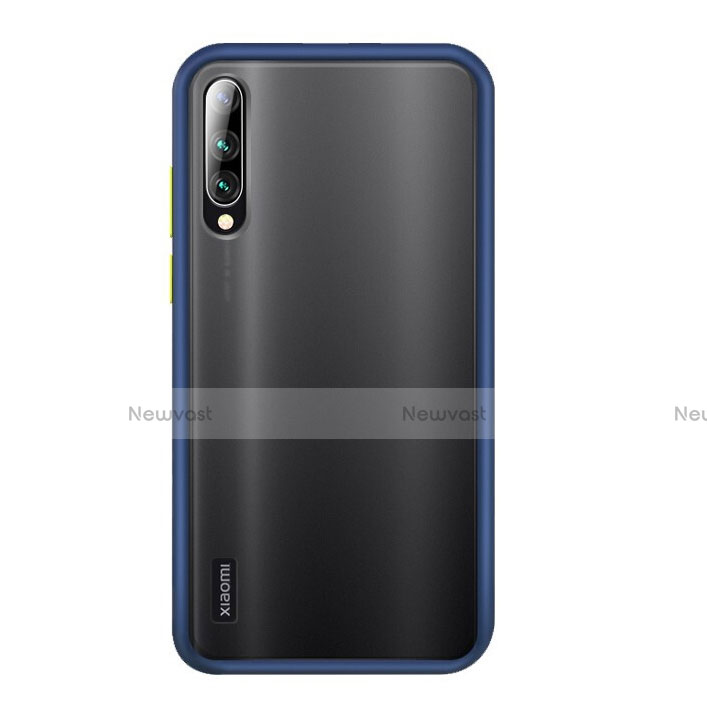 Silicone Matte Finish and Plastic Back Cover Case R02 for Xiaomi Mi A3 Blue