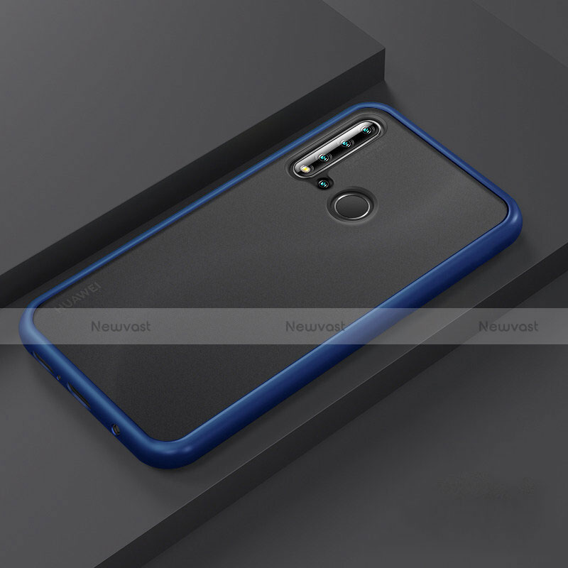 Silicone Matte Finish and Plastic Back Cover Case R03 for Huawei Nova 5i Blue