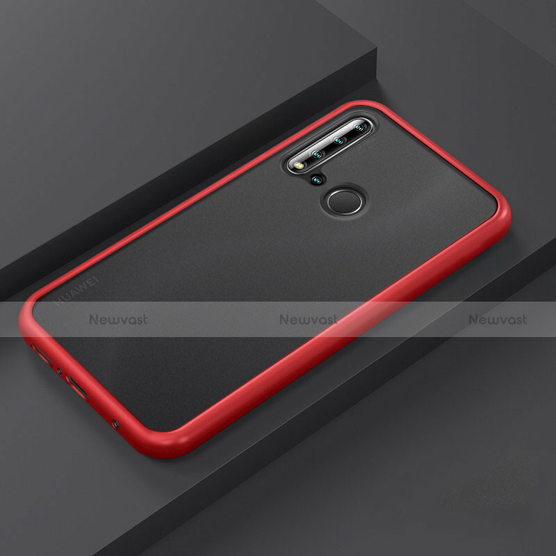 Silicone Matte Finish and Plastic Back Cover Case R03 for Huawei Nova 5i Red