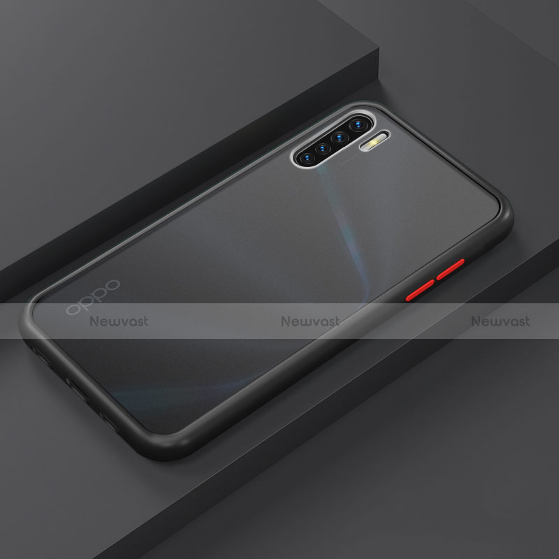 Silicone Matte Finish and Plastic Back Cover Case R03 for Oppo K7 5G Black