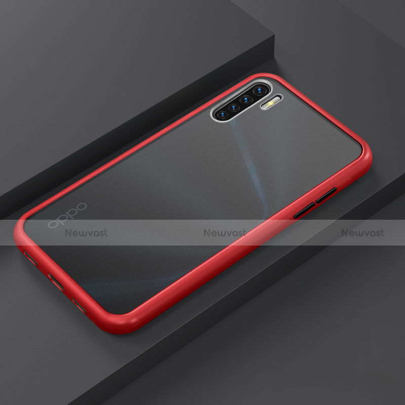 Silicone Matte Finish and Plastic Back Cover Case R03 for Oppo Reno3 Red