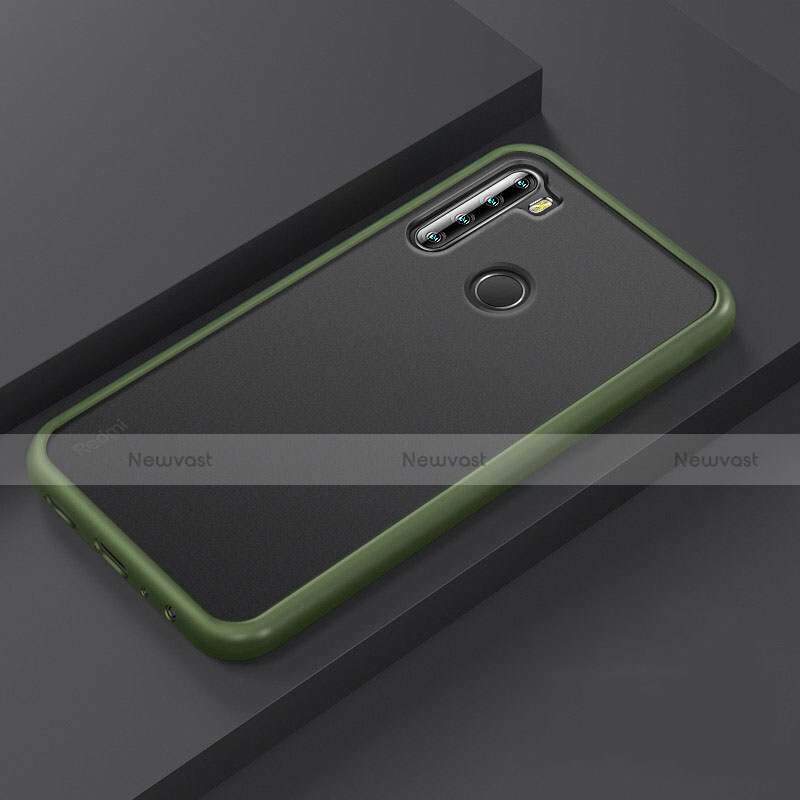 Silicone Matte Finish and Plastic Back Cover Case R03 for Xiaomi Redmi Note 8 (2021) Green