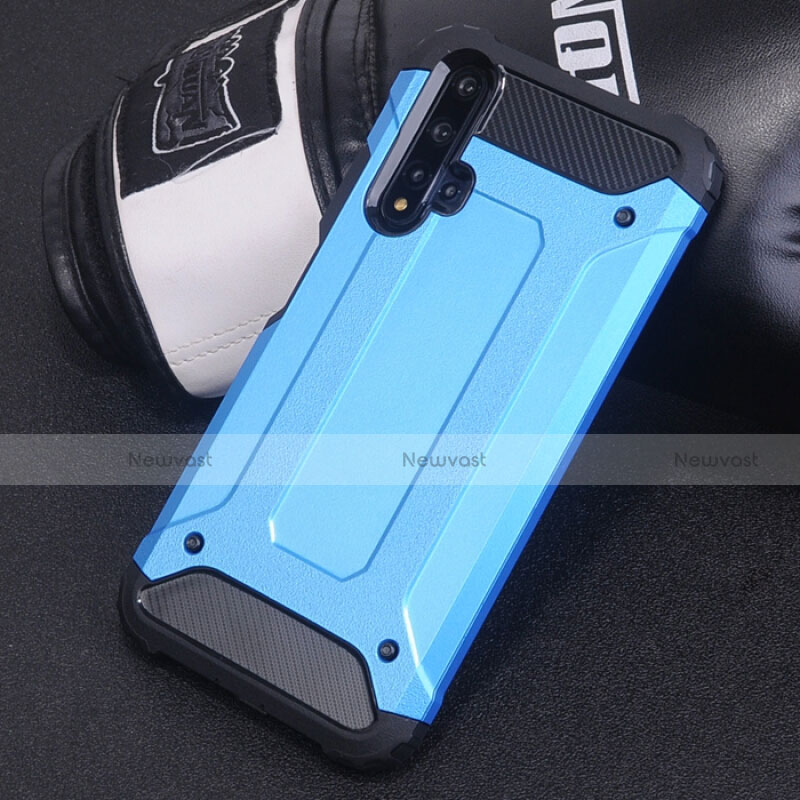 Silicone Matte Finish and Plastic Back Cover Case R04 for Huawei Nova 5 Pro Sky Blue