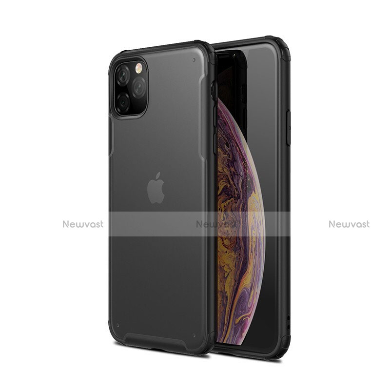 Silicone Matte Finish and Plastic Back Cover Case T01 for Apple iPhone 11 Pro Black