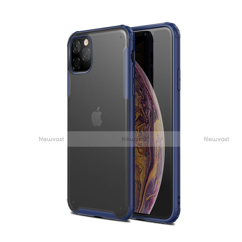 Silicone Matte Finish and Plastic Back Cover Case T01 for Apple iPhone 11 Pro Blue