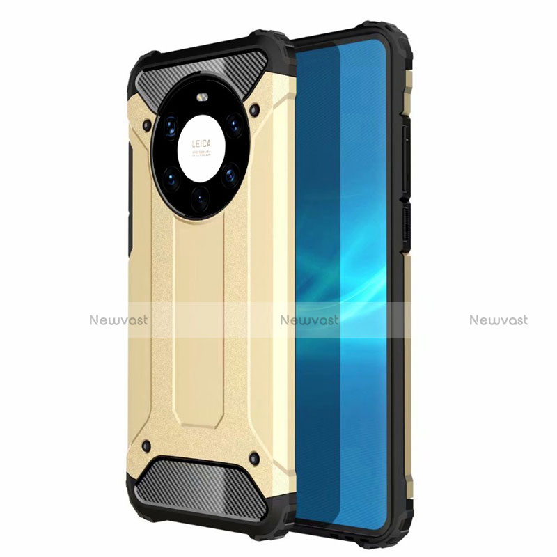 Silicone Matte Finish and Plastic Back Cover Case U01 for Huawei Mate 40 Pro+ Plus Gold