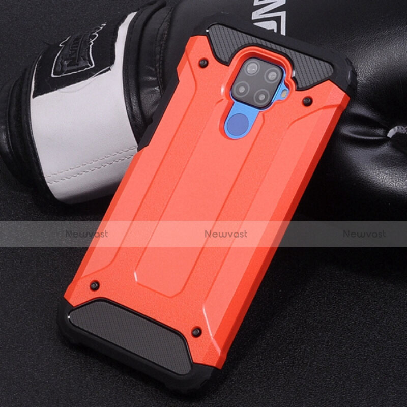 Silicone Matte Finish and Plastic Back Cover Case U01 for Huawei Nova 5i Pro Red